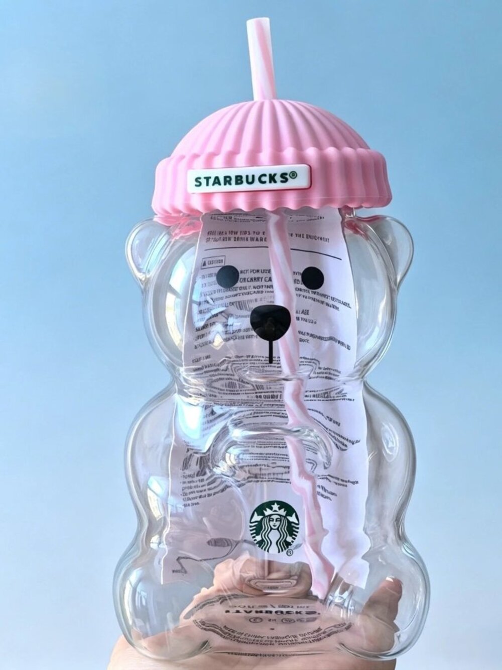 Starbucks baby Pink Bearista Glass Cold Cup 591ml